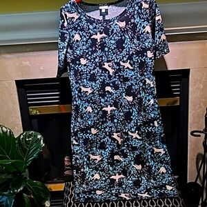 LulaRoe Navy/Teal/Cream size Large Excellent Condition